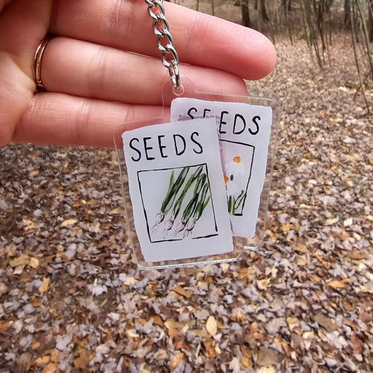 Gardening Seed Packet Keychain