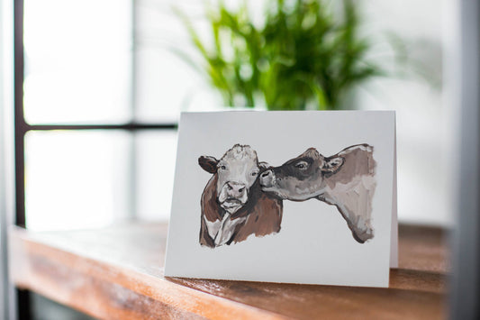 Cow Kiss Greeting Card