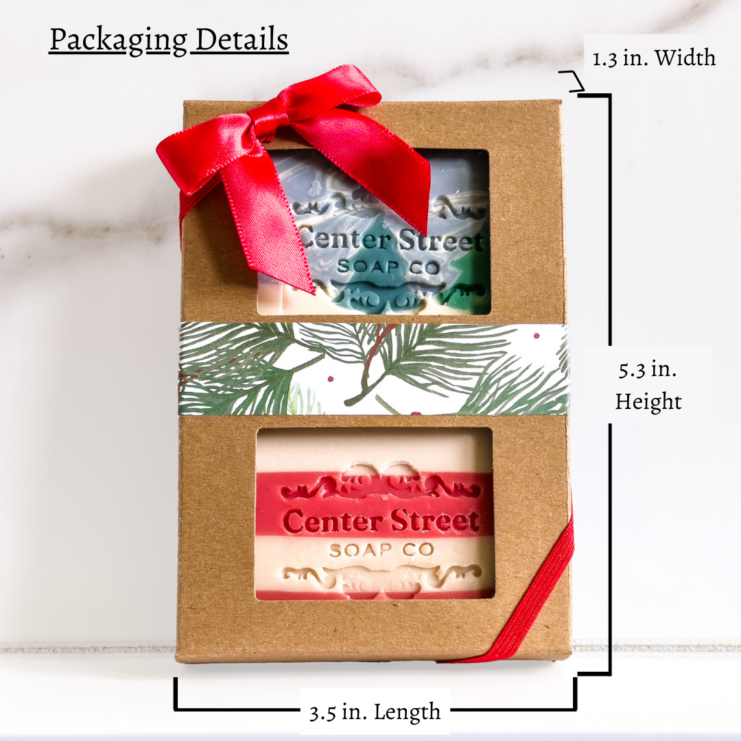Candy Cane & Alpine Handmade Soap Gift Box