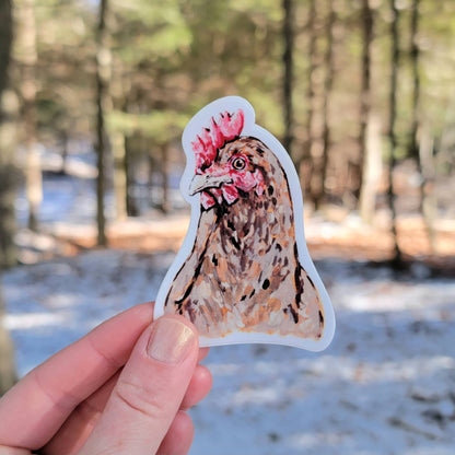 Chicken Face Vinyl Sticker
