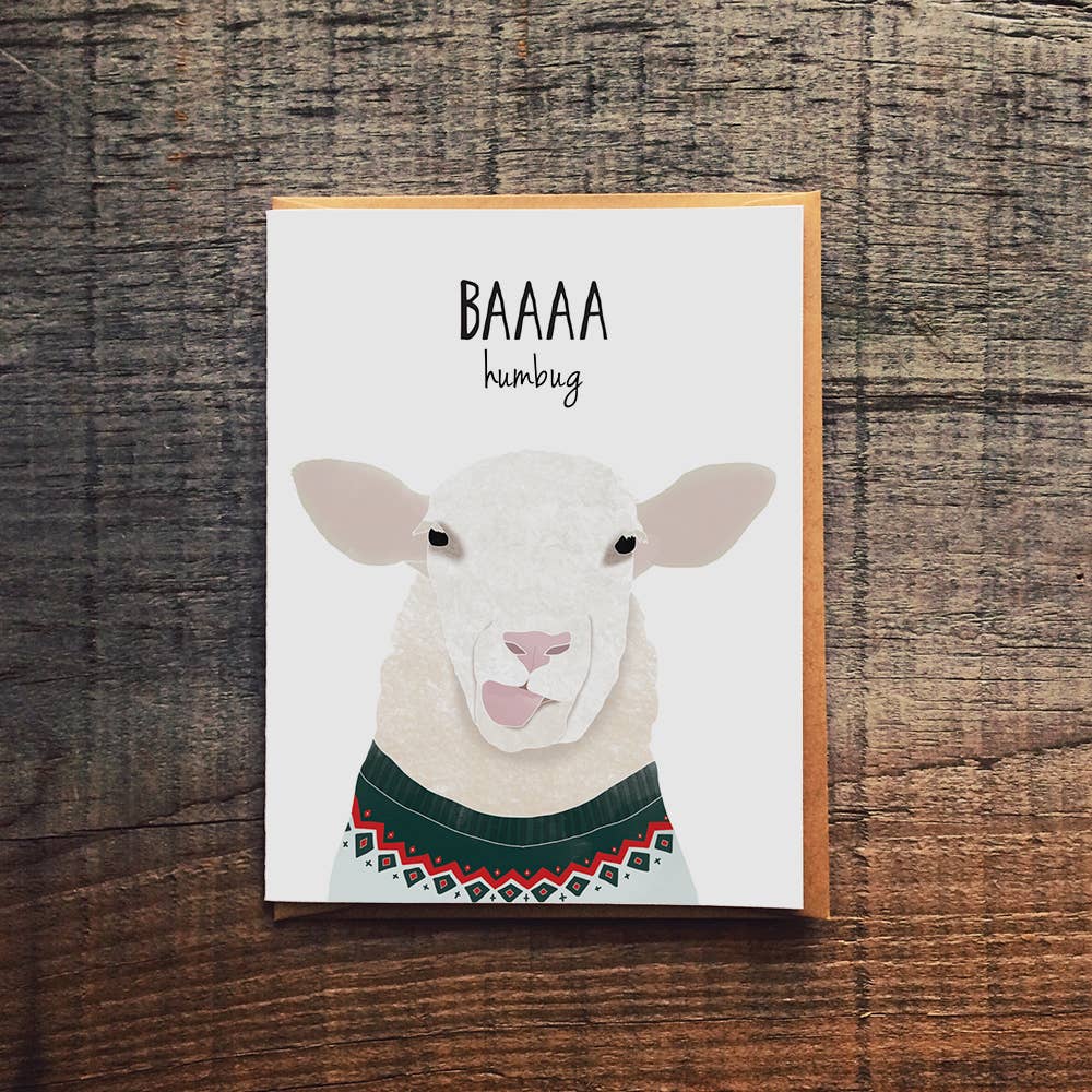 Baaaa Humbug Sheep Holiday Card