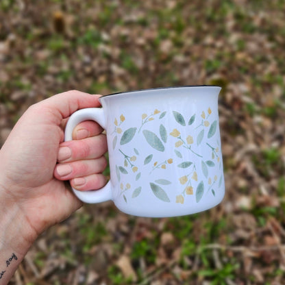 Yellow Watercolor Floral Coffee Mug