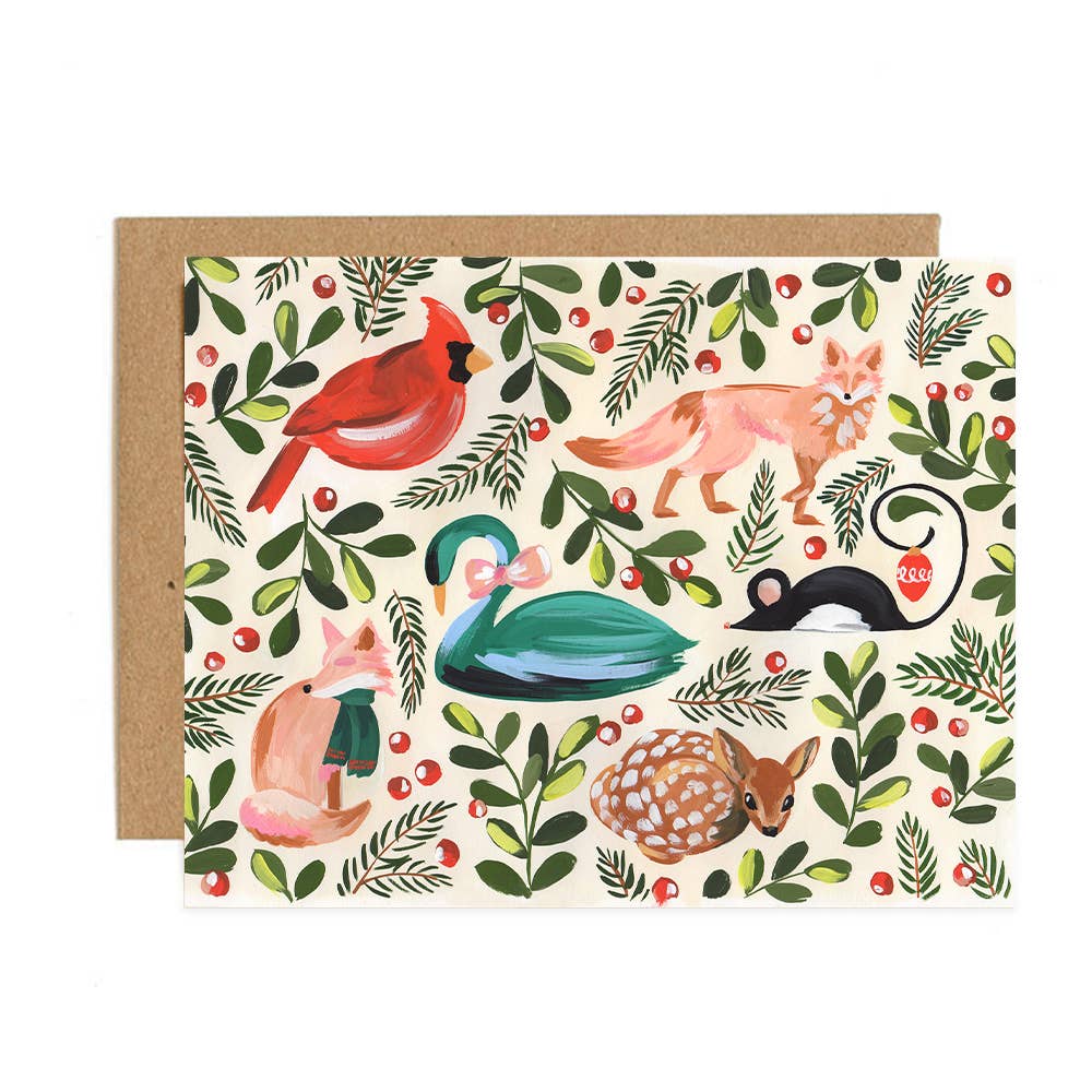 Holiday Animals Christmas Greeting Card