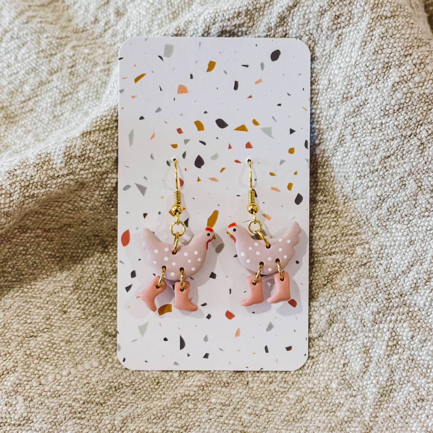 Chickens with Boots Earrings