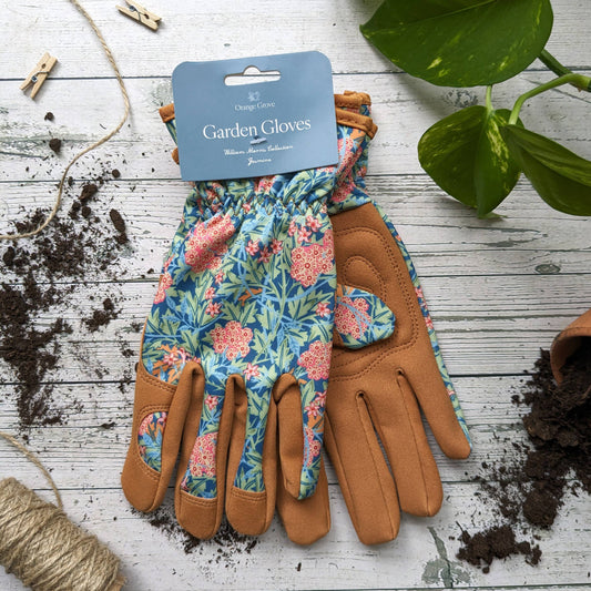 Orange Grove Gardening Gloves - William Morris Jasmine Pink