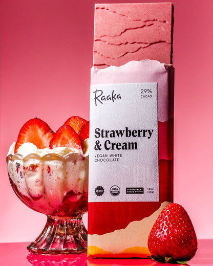 37% Strawberry & Cream White Chocolate Bar - Limited Batch