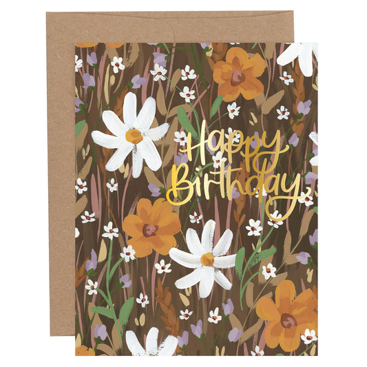 Fall Aster Birthday Greeting Card