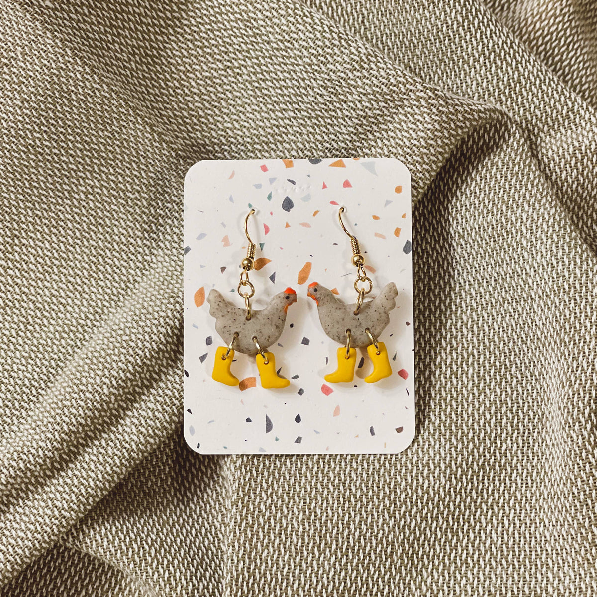 Chickens with Boots Earrings