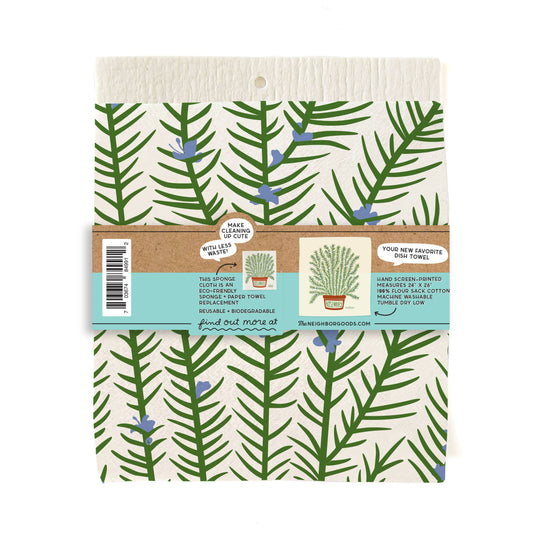 Rosemary Tea Towel + Sponge Cloth Set