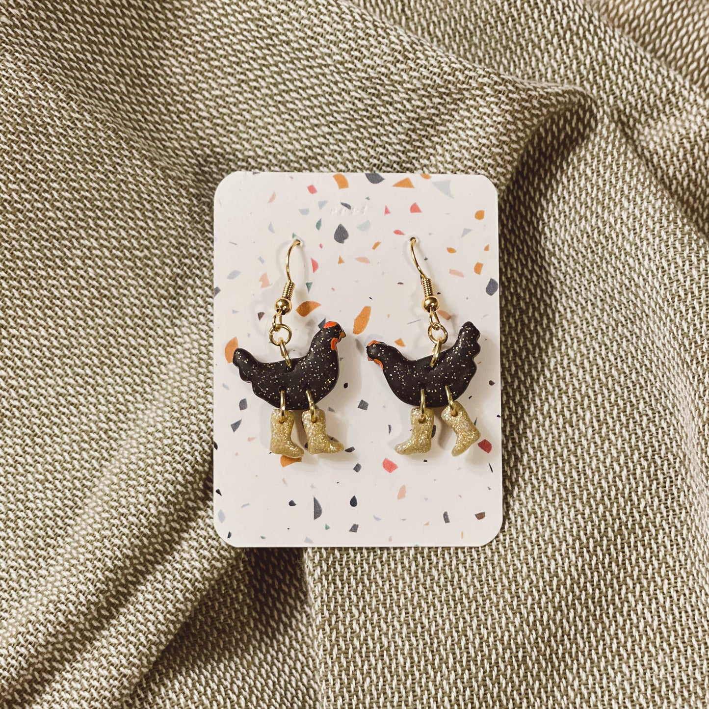 Chickens with Boots Earrings