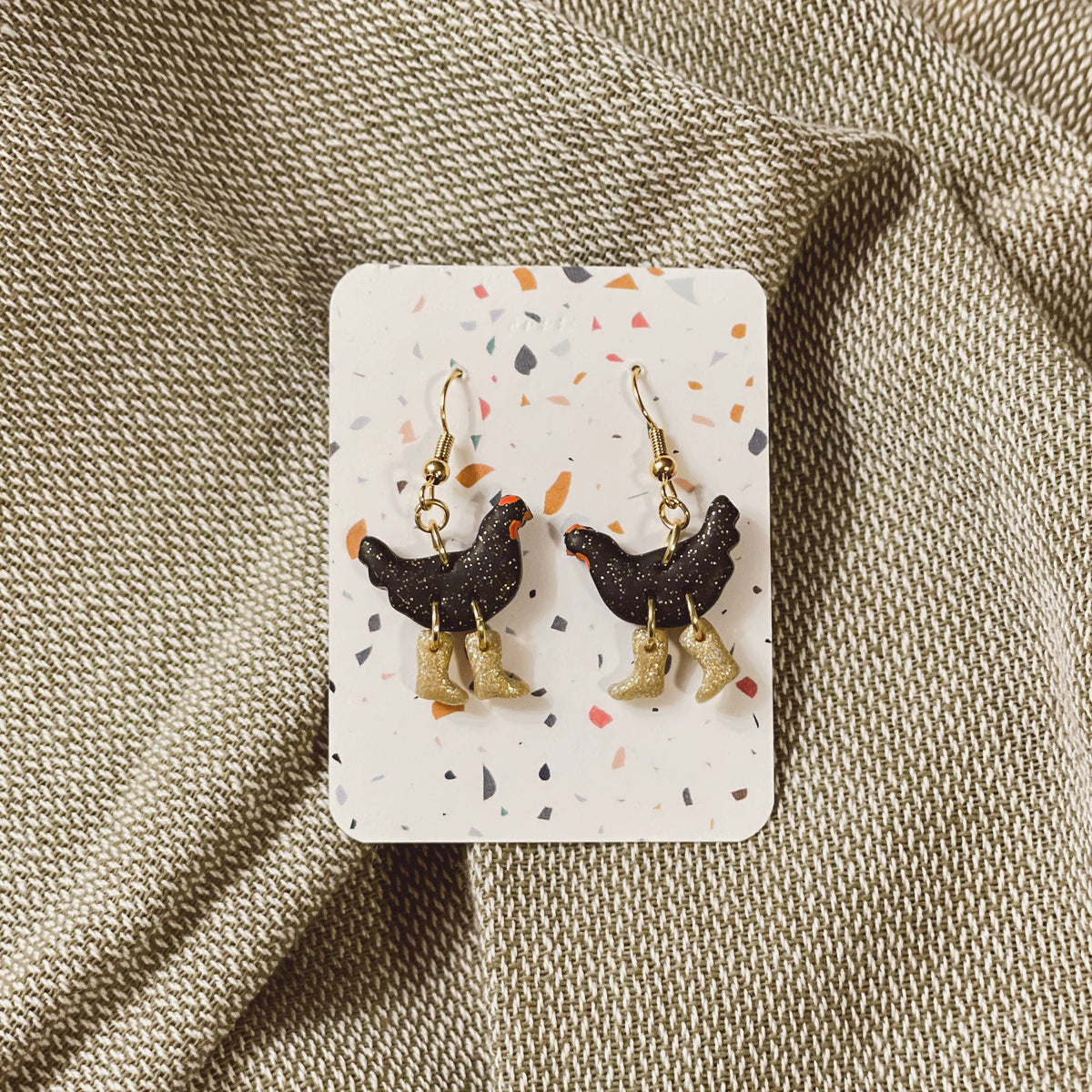 Chickens with Boots Earrings