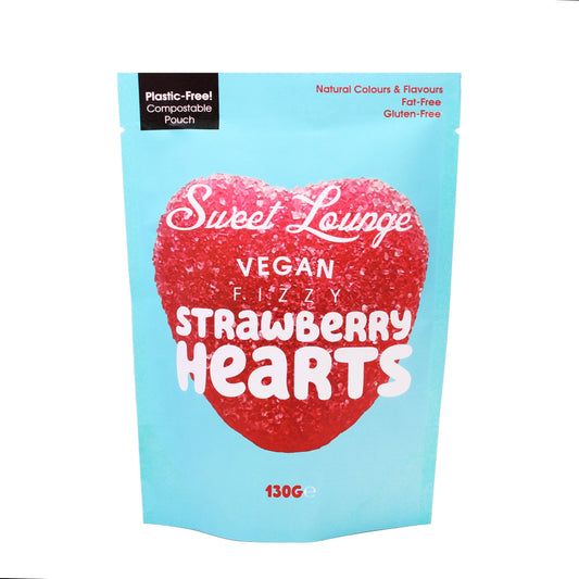 Vegan Fizzy Strawberry Hearts
