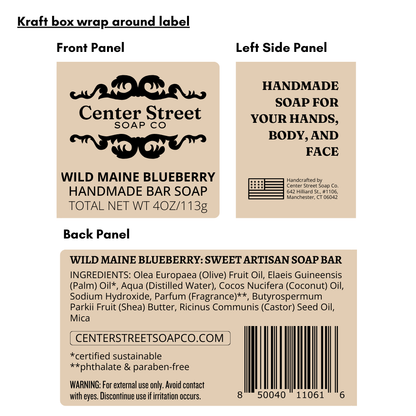 Wild Maine Blueberry Vegan Handmade Bar Soap