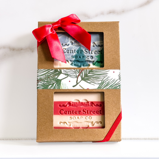 Candy Cane & Alpine Handmade Soap Gift Box