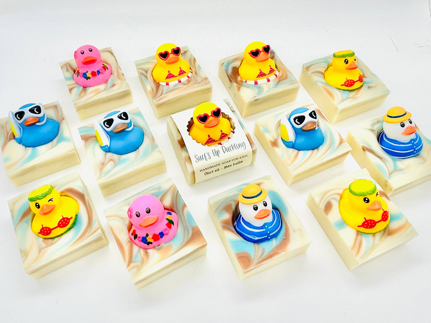 Summer Surf's Up Duckling Handmade Soap Bar for Kids