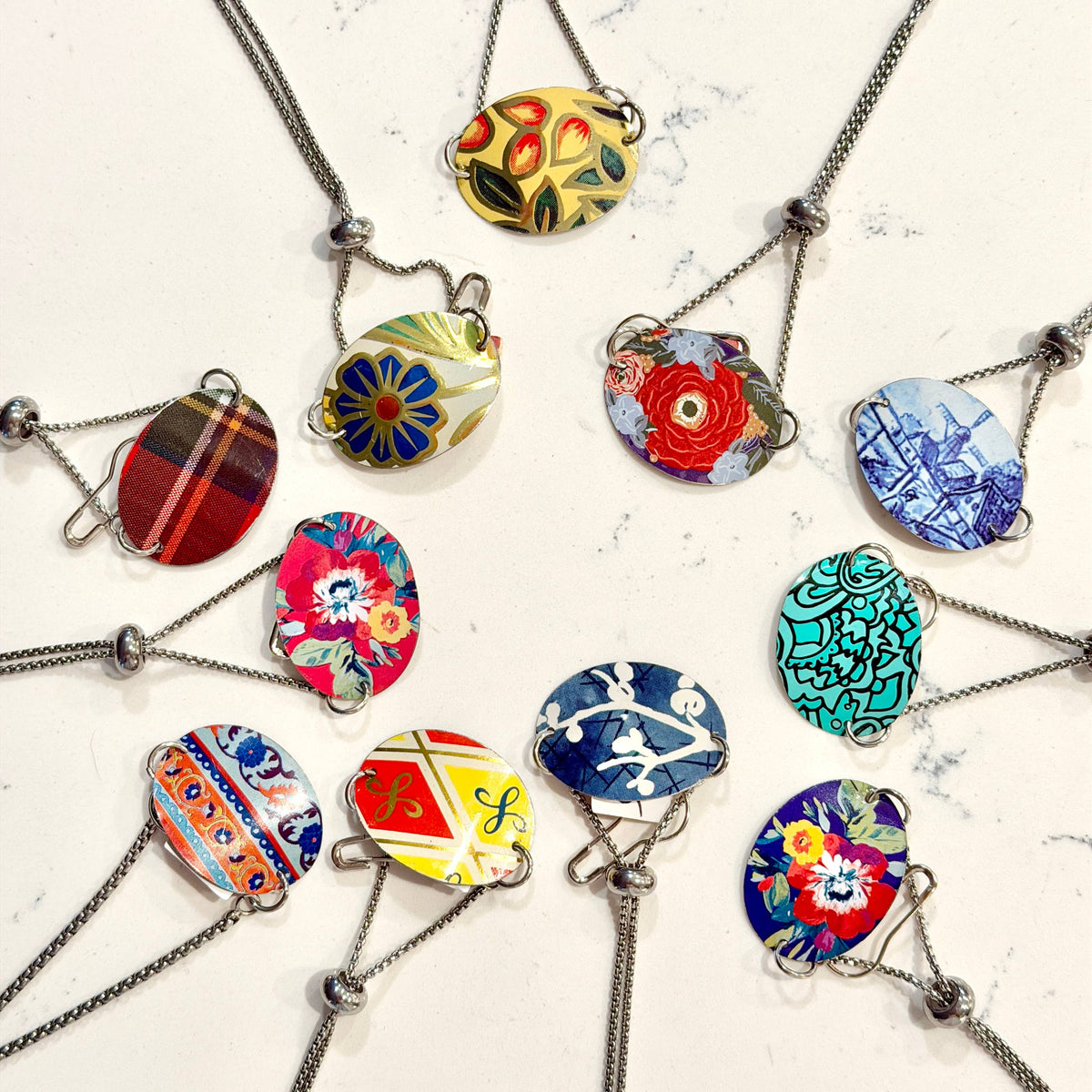 Recycled Vintage Tin Slider Bracelet
