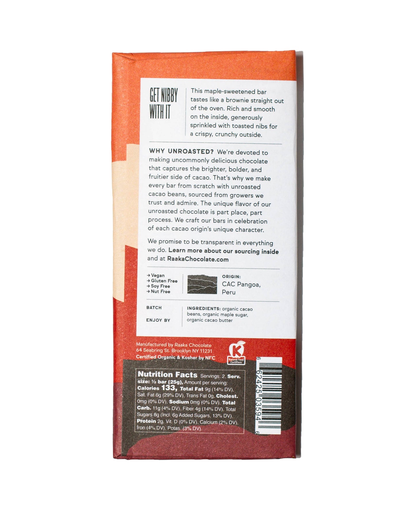 75% Maple & Nibs Chocolate Bar