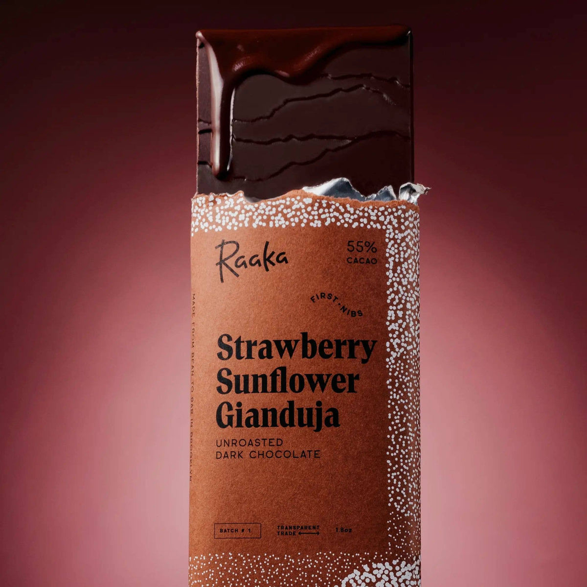 Strawberry Sunflower Gianduja Chocolate Bar