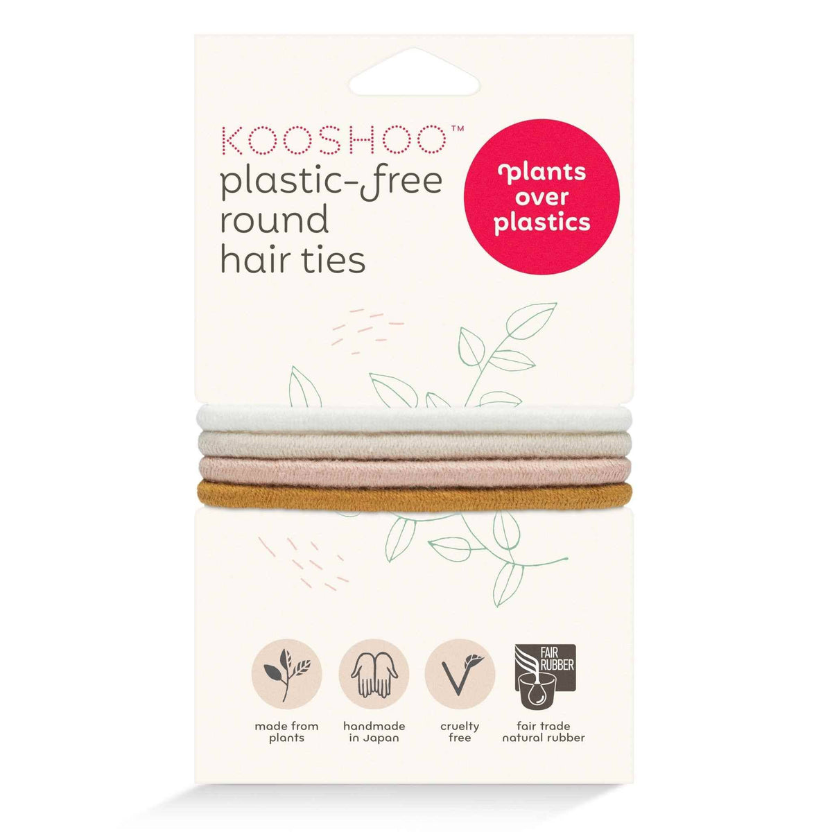 Plastic-free Round Hair Ties - Mondo 4-pack - Golden Fibres