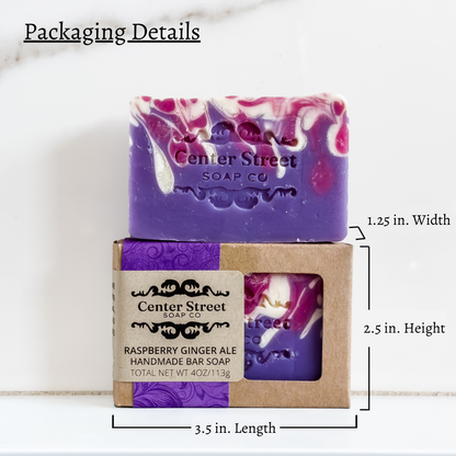 Raspberry Ginger Ale Vegan Handmade Soap Bar