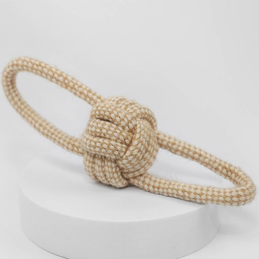 Hemp & Cotton Rope Dog Ball With Two Tugs