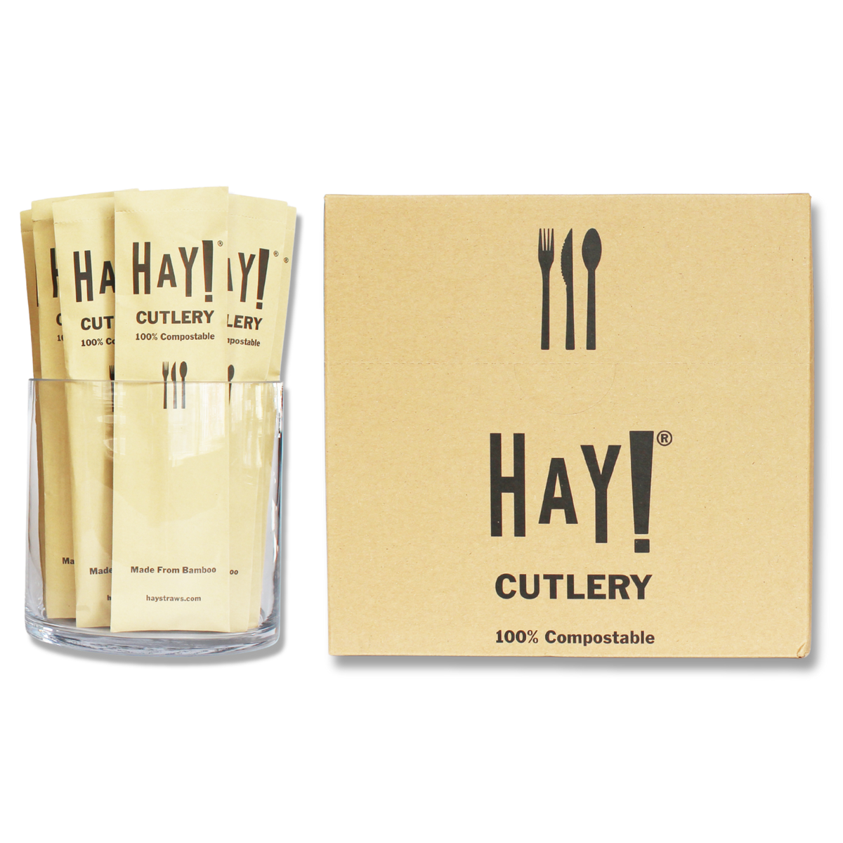 Wrapped Bamboo Cutlery Set