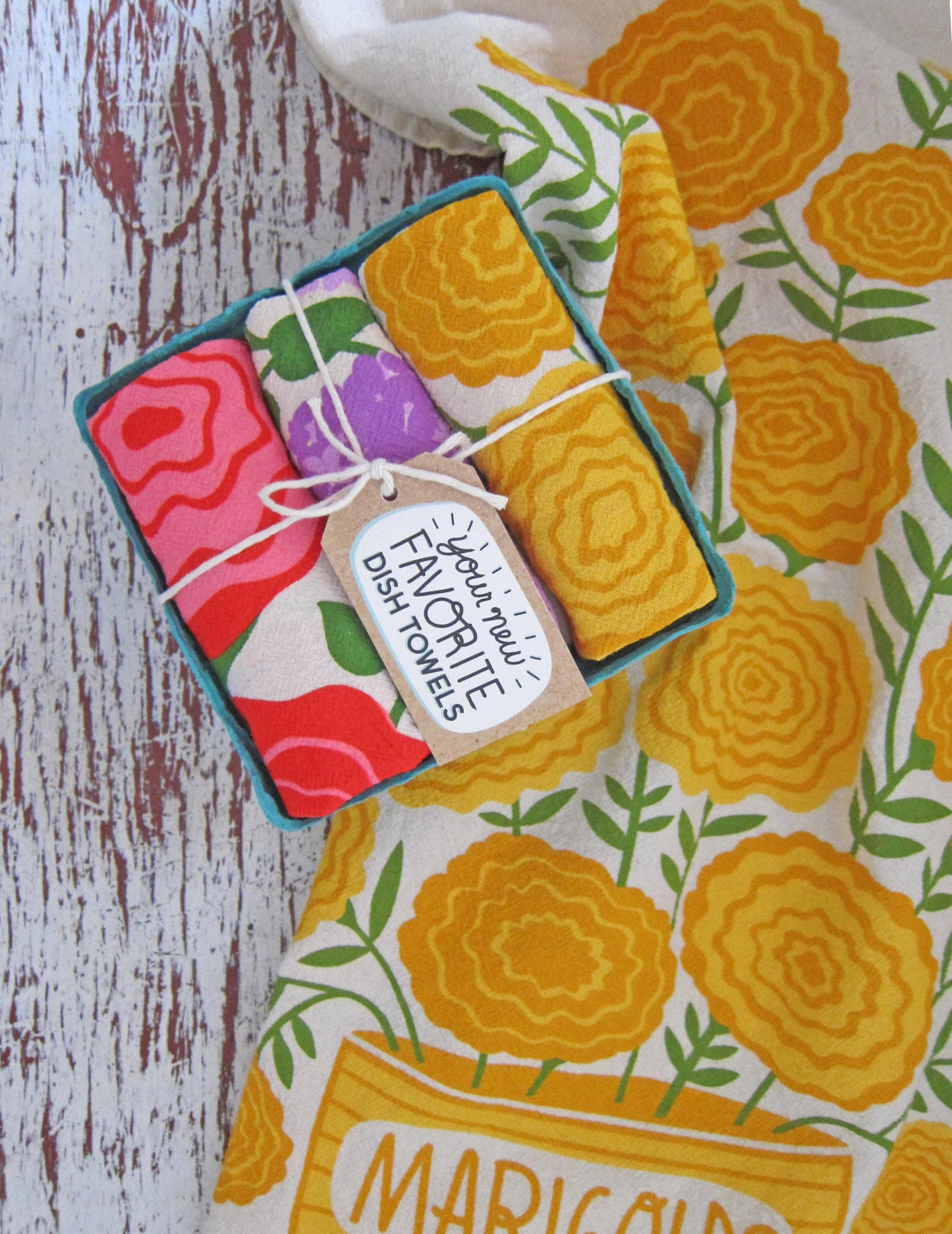 Edible Flowers Tea Towel Set