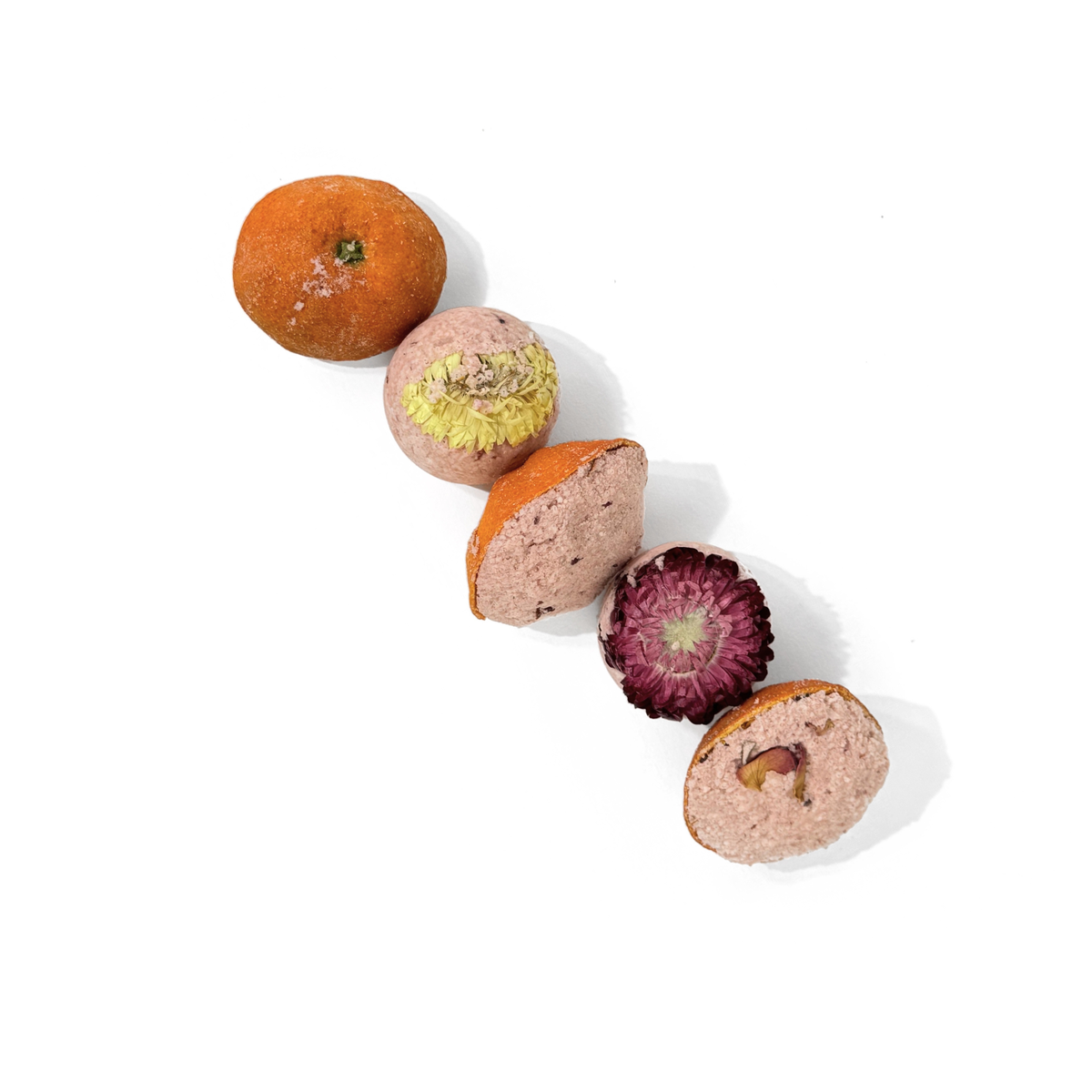 Mandarin Scoops Bath Bomb Gift Set made with Rose Botanicals