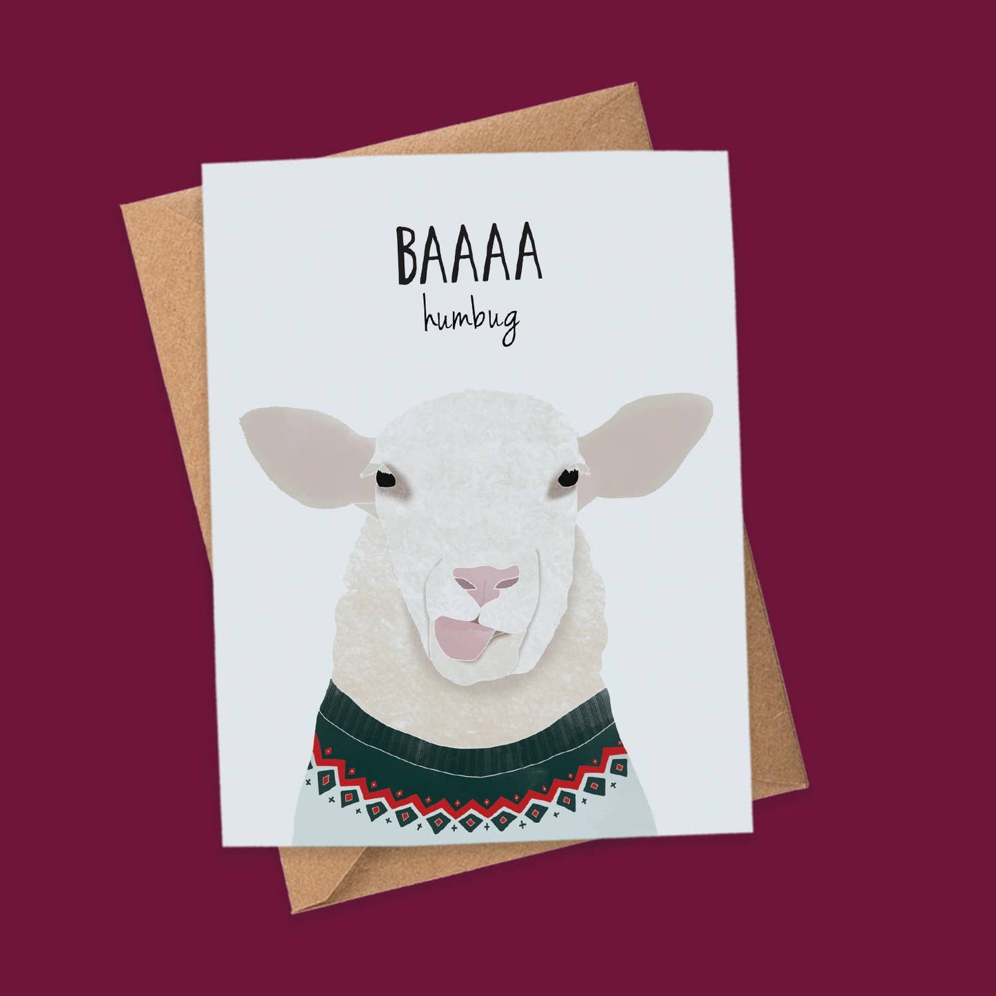 Baaaa Humbug Sheep Holiday Card