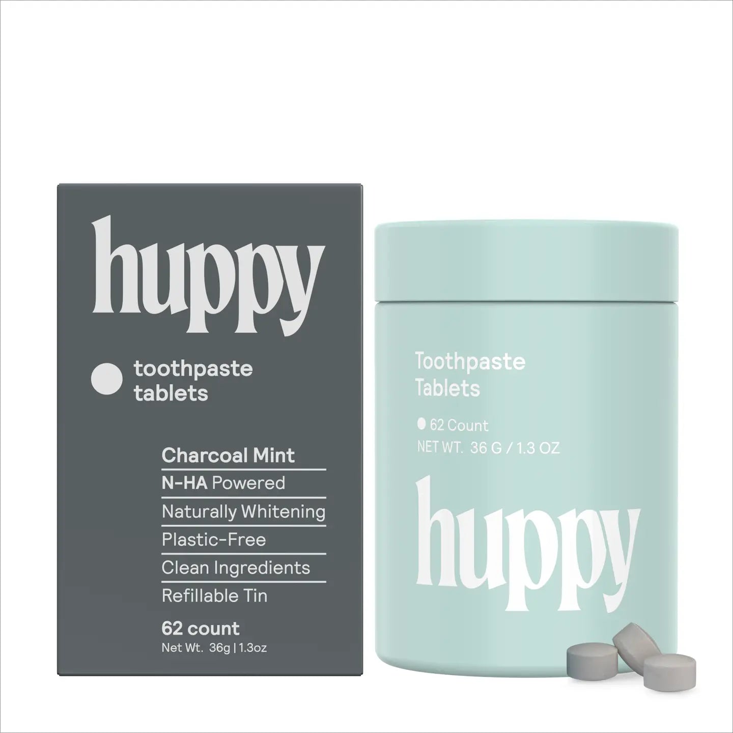 Fluoride-Free, Charcoal Mint Toothpaste Tablets